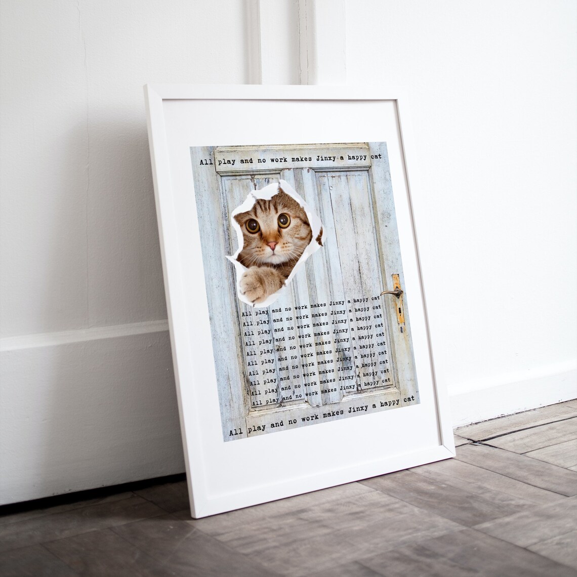 Funny Cat Jinxy Breaking Through Door Play on The Shining Poster - Image 2