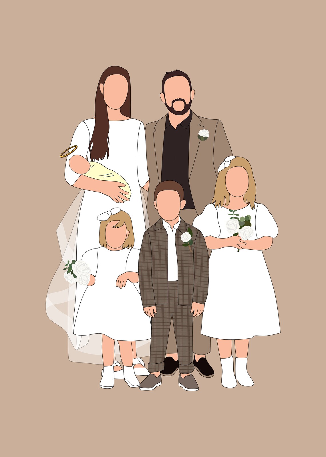 Custom Miscarriage Loss Family Portrait, Angel Baby - Image 4