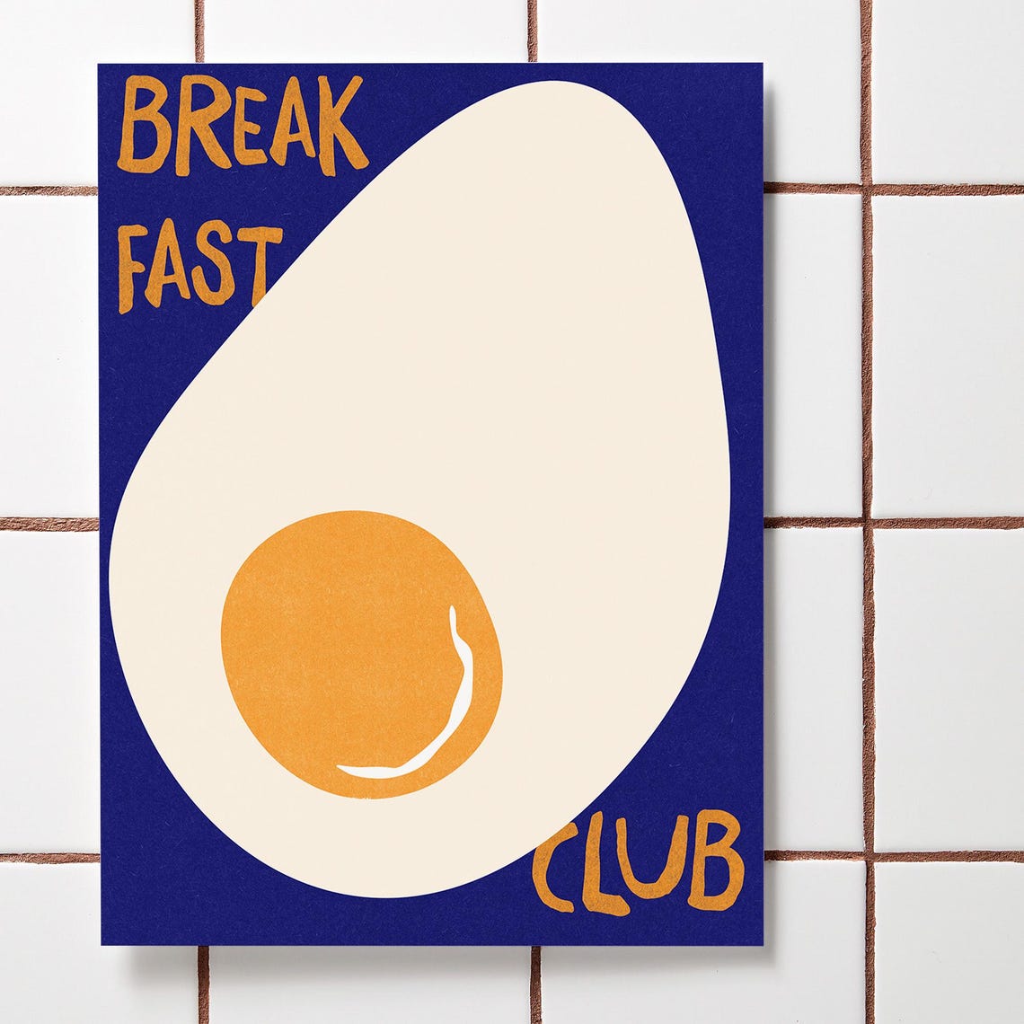 Breakfast Club Fried Egg Funny Kitchen Typography Retro Print - Image 4