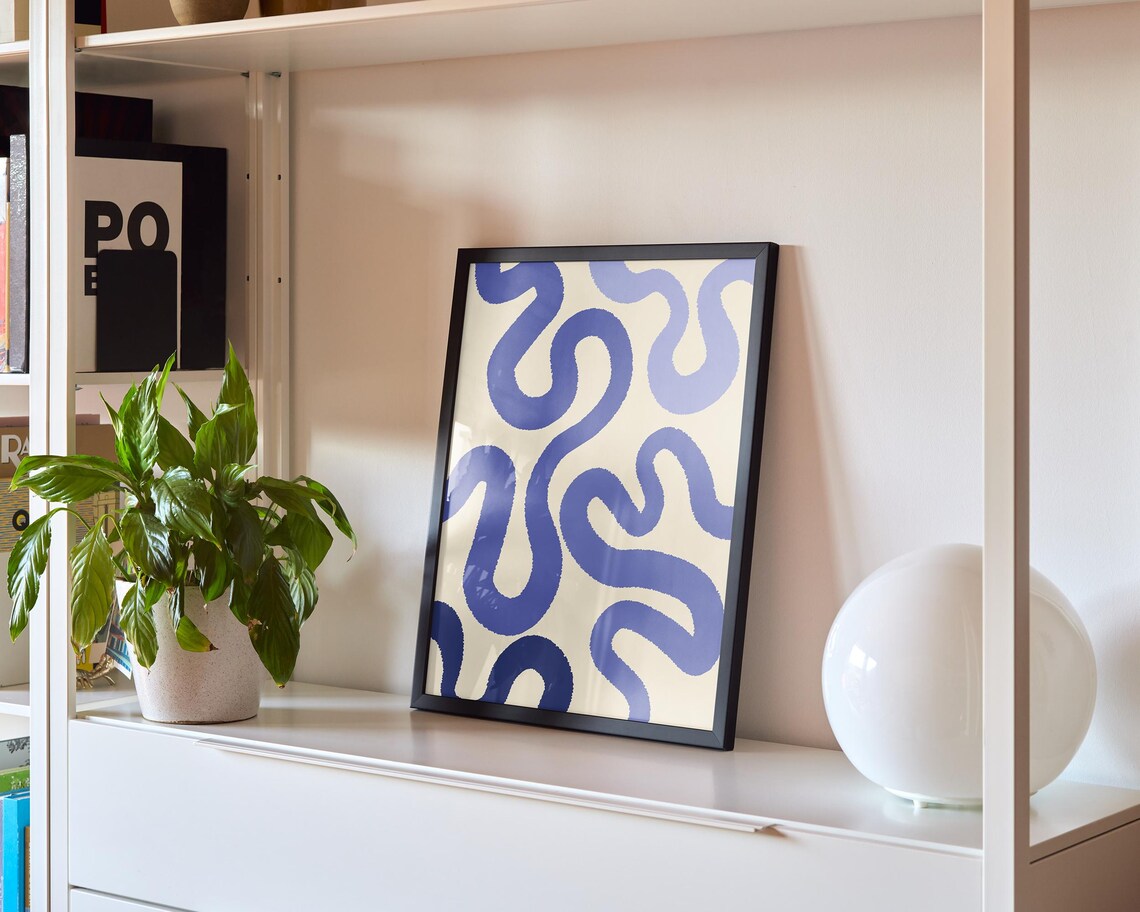 Blue Abstract Wall Art, Matisse Inspired Boho - Image 6