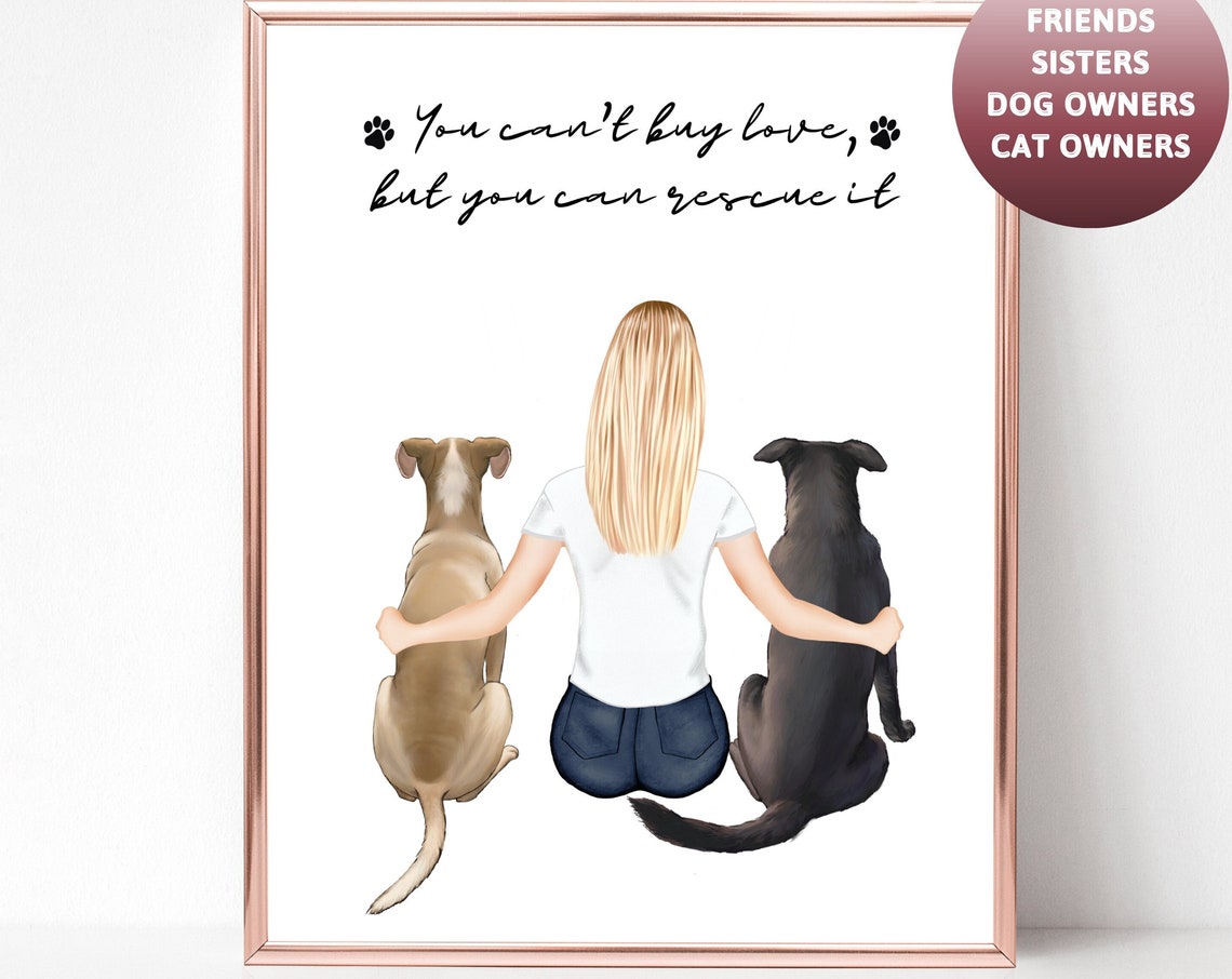 You Cant Buy Love Rescue Dog Custom Quote Gift Portrait Poster