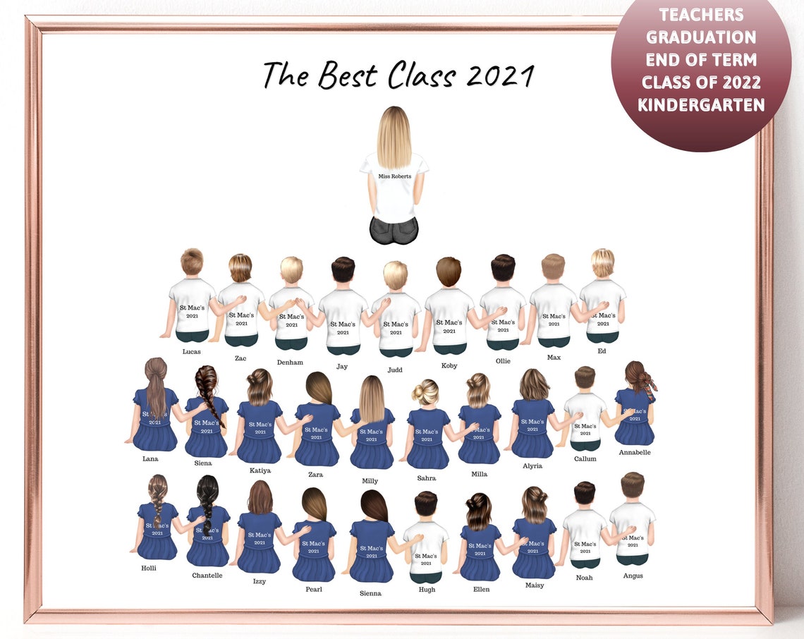 Best Class 2021 Teacher and Students Personalized School Year Print