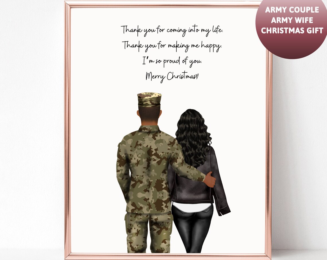 Proud Army Husband Soldier Couple Merry Christmas Gift Poster