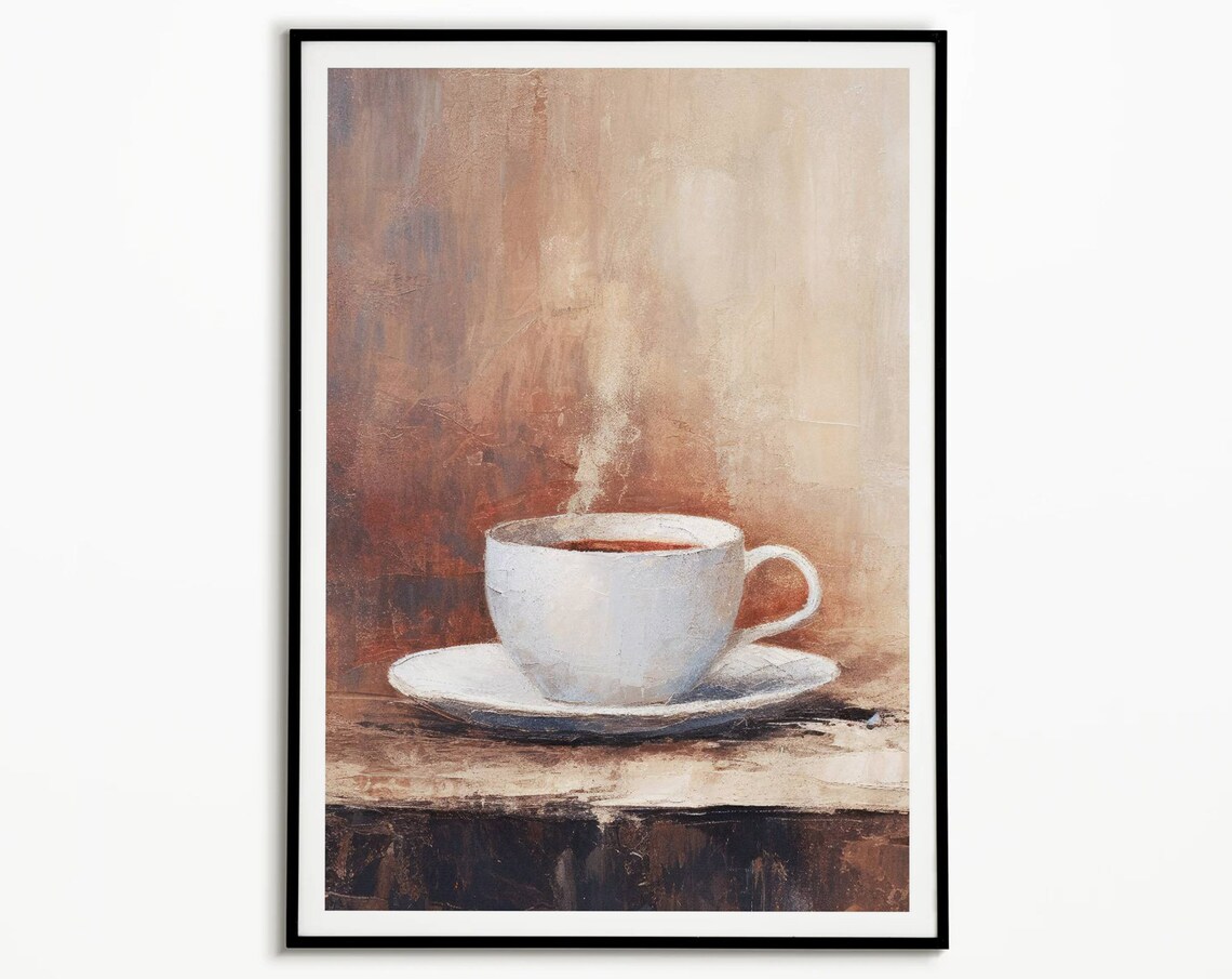 Coffee Art Moody Kitchen Coffee Poster