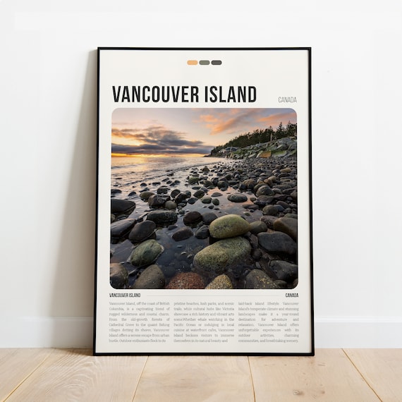 Vancouver Island Canada Sunset Beach Travel Photography Poster