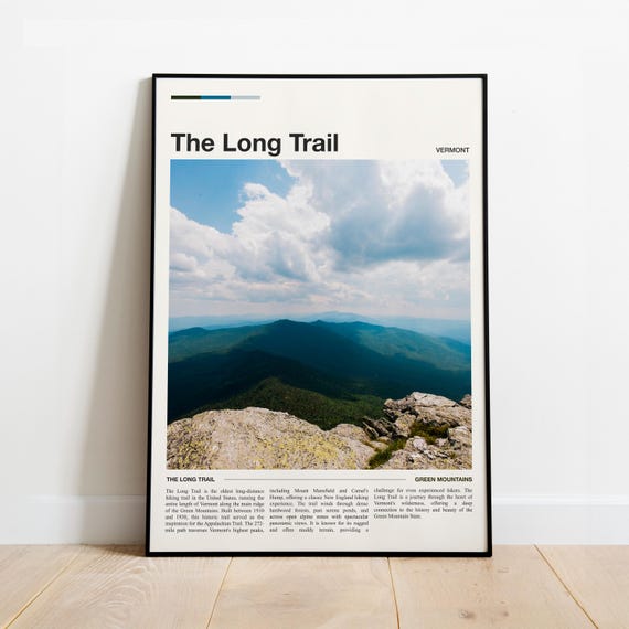 The Long Trail Travel Poster Minimalist Wall Art Print Various Formats