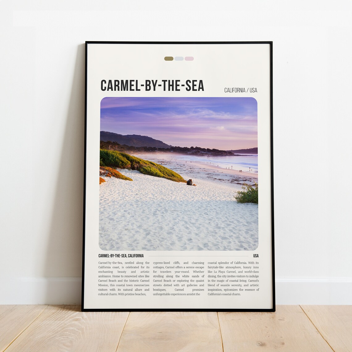 Carmel by the Sea California Coastal Beach Sunset Travel Poster