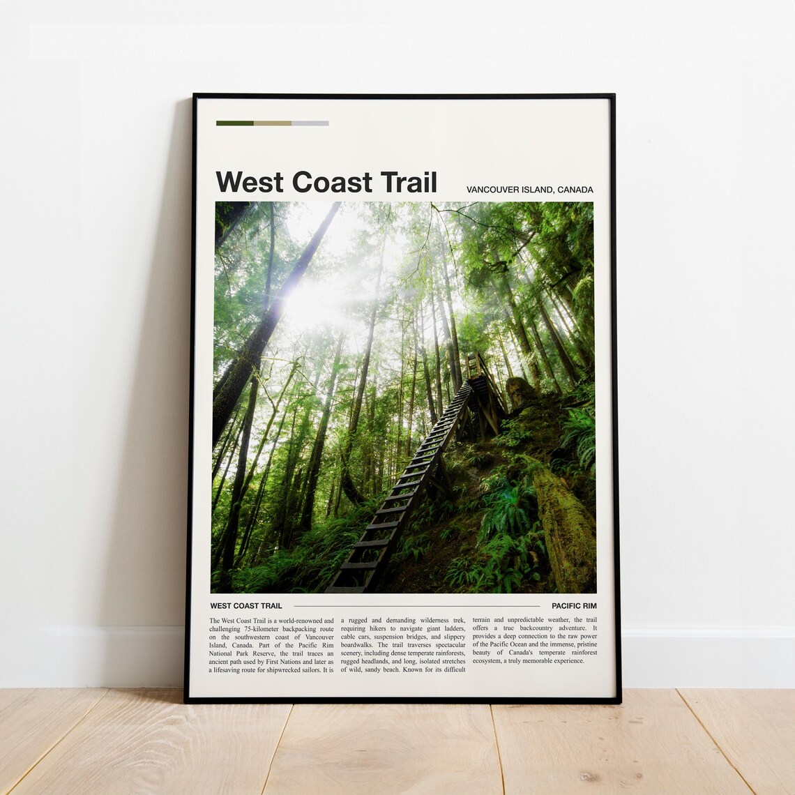 West Coast Trail Modern Minimalist Travel Poster