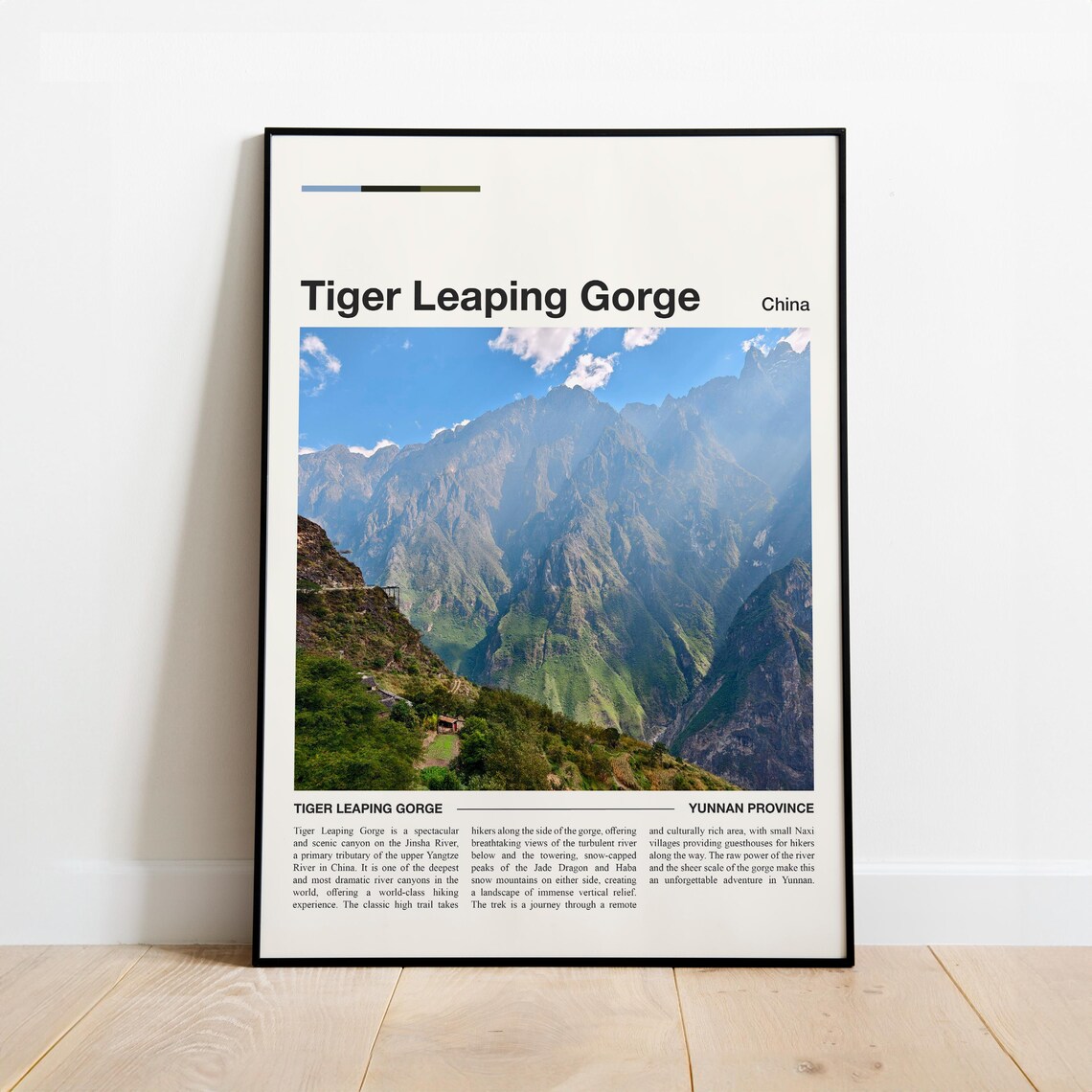 Tiger Leaping Gorge China Yunnan Canyon Minimalist Travel Poster