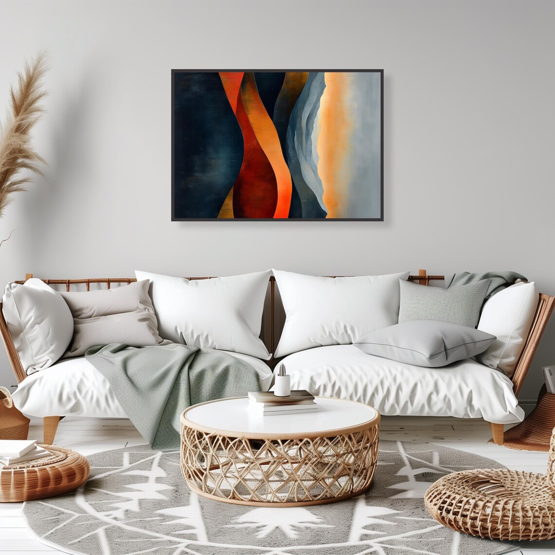 Colorful Abstract Sand Dunes, Modern Landscape Art Print - Image 2