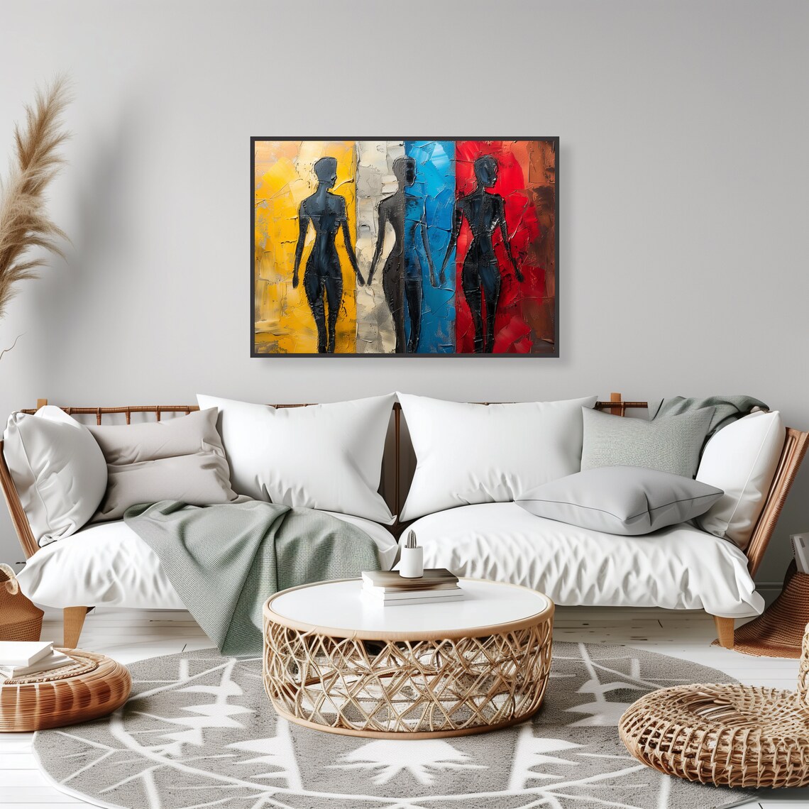 Abstract Silhouette Figures, Modern Contemporary Decor - Image 2
