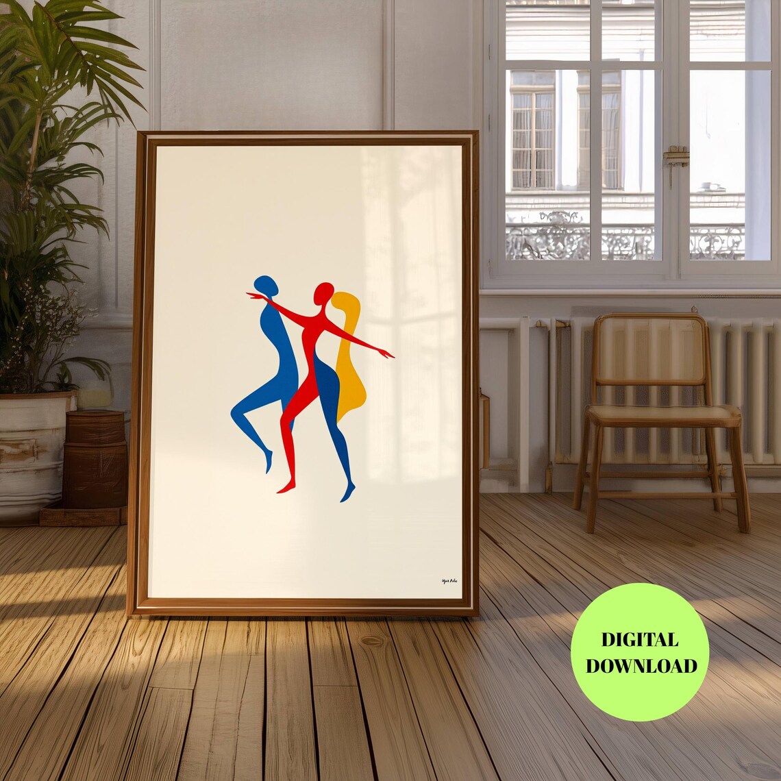 Abstract Minimalist Figure Art Print, Modern Decor