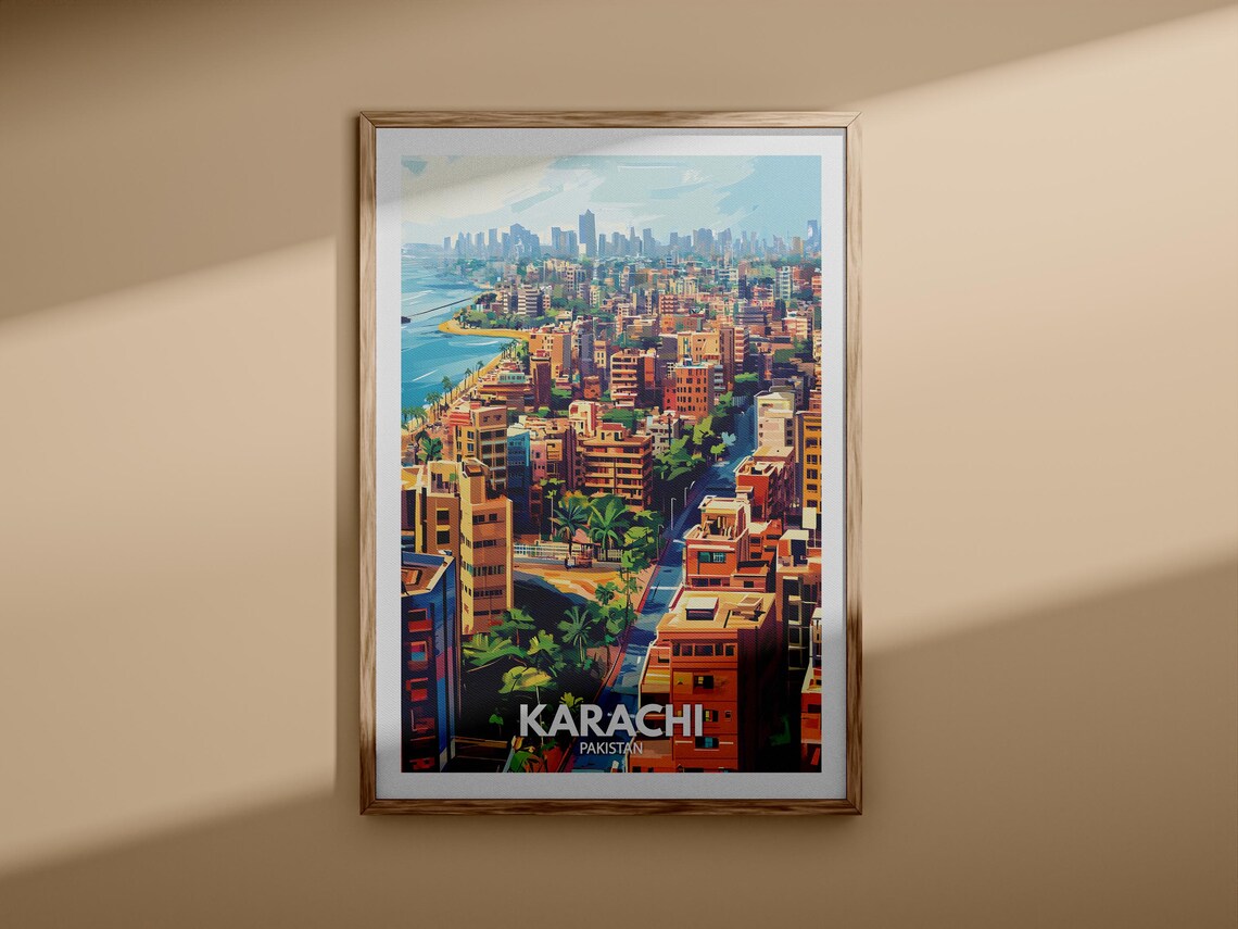 Karachi Art Print Karachi Travel Poster Pakistan Wall Art Print Pakistan Home Decor Travel Wall Art Decor Unique City Poster - Image 3