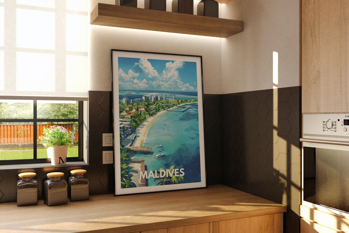 Maldives Print Maldives Travel Poster South Asia Wall Print South Asia Home Decor Travel Wall Art Poster Unique City Print - Image 2