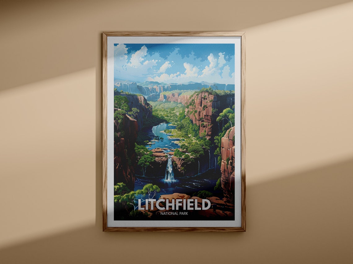 Litchfield National Park Canyon Waterfall Red Rock Outback Poster - Image 3