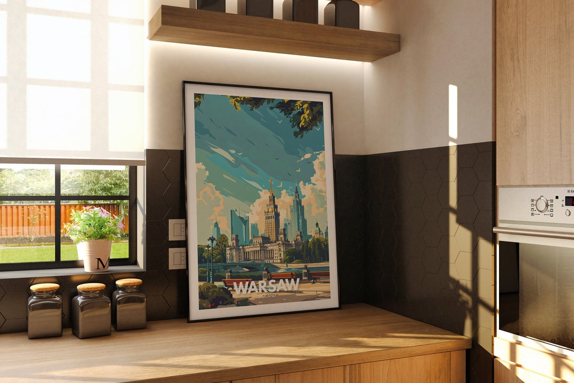Warsaw Travel Warsaw Art Poster Poland Travel Wall Art Print Housewarming Gift City Wall Decor Poster Art Gifts - Image 2