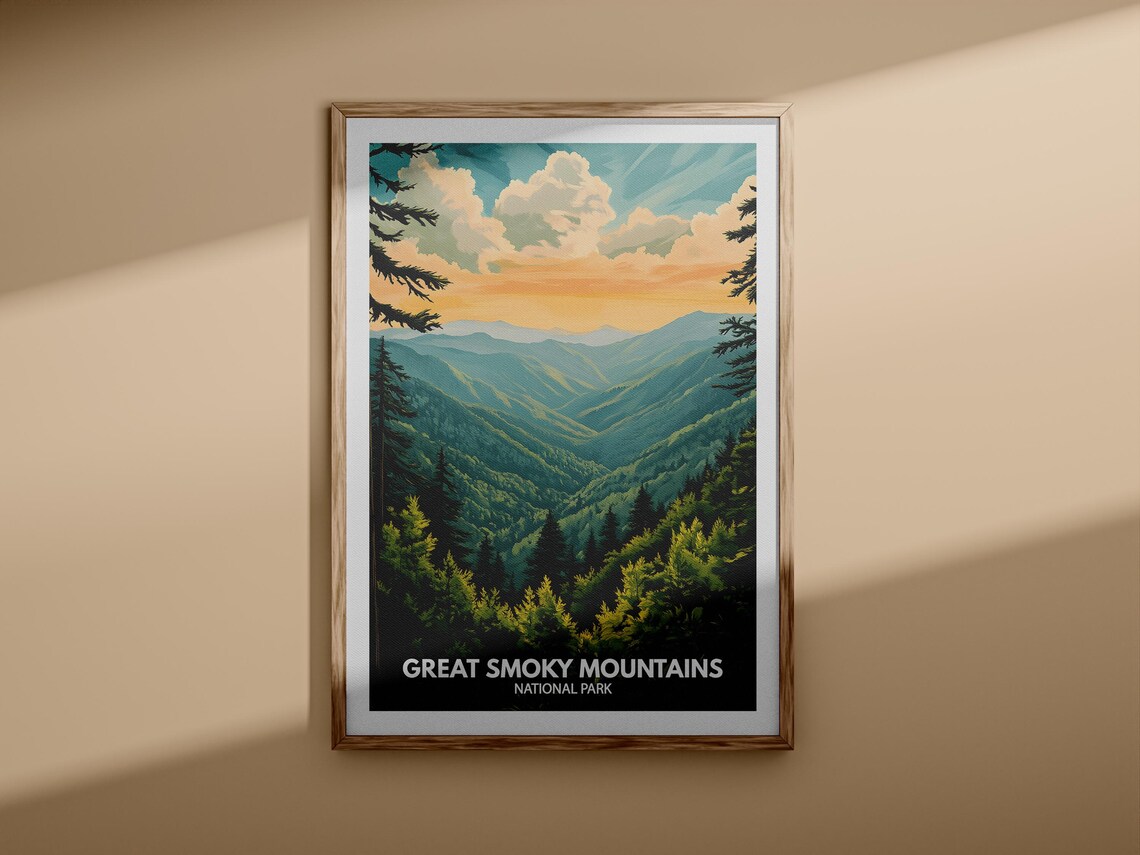 Great Smoky Mountains National Park Blue Ridge Vista Travel Poster - Image 3