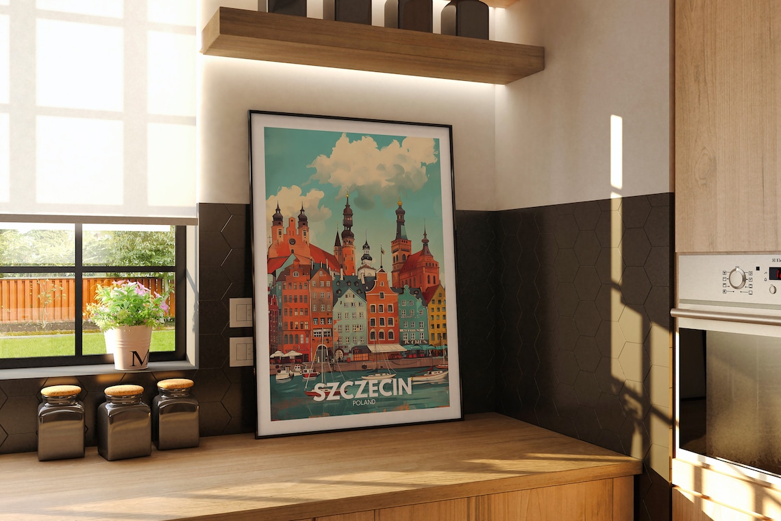 Szczecin Print Szczecin Travel Poster Poland Travel Wall Art Print Housewarming Gift City Wall Decor Poster Art Gifts - Image 2