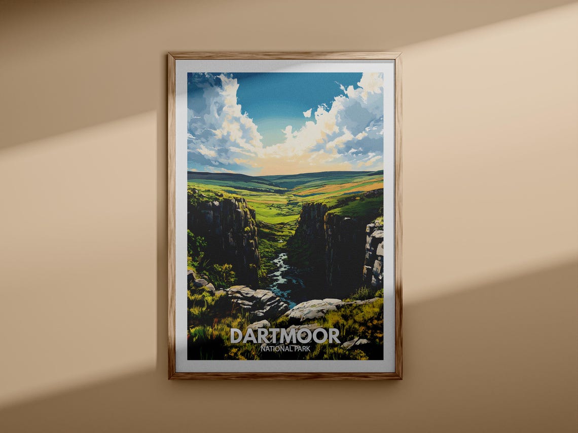 Dartmoor Print Dartmoor National Park Poster United Kingdom National Parks Art United Kingdom Travel Poster Nature Prints - Image 3