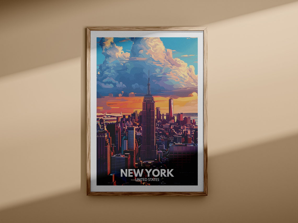 New York Print New York Travel Poster United States Wall Art Print United States Travel Home Decor Usa City Poster - Image 3