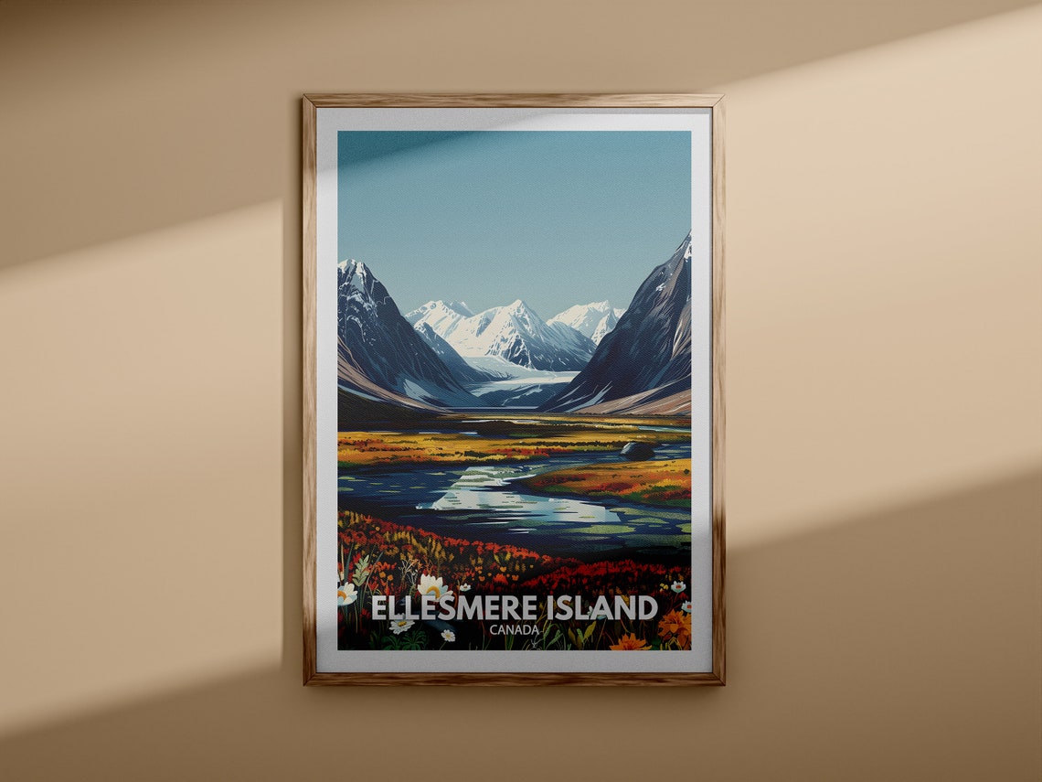 Ellesmere Island Canada Arctic Mountain Lake Travel Art Poster - Image 3