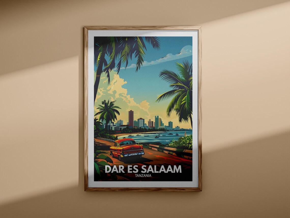 Dar Es Salaam Print Dar Es Salaam Travel Poster Tanzania Wall Art Print Tanzania Home Decor Travel Wall Decor Unique City Poster - Image 3