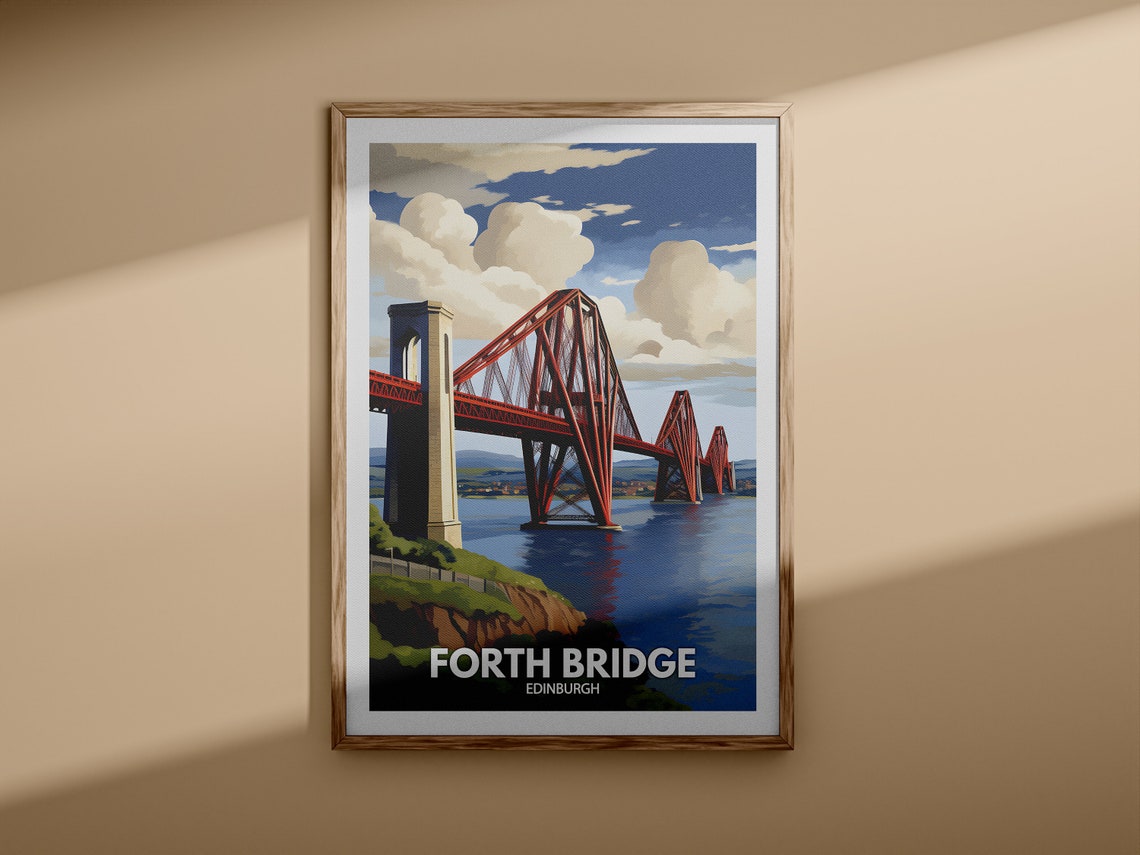 Forth Bridge Edinburgh Historic Red Railway Cantilever Poster - Image 3