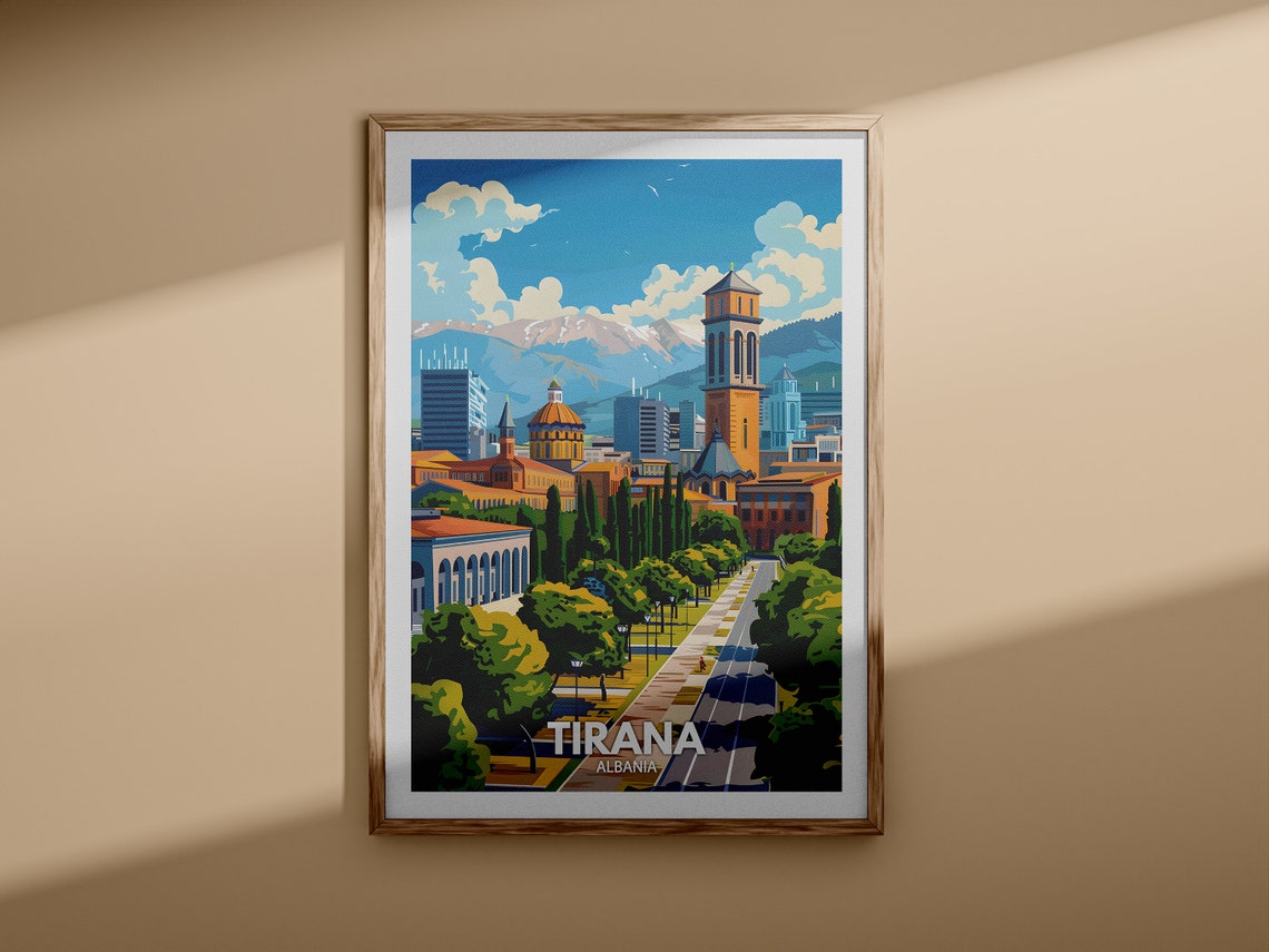 Tirana Print Tirana Travel Poster Albania Wall Art Print Albania Home Decor Travel Wall Art Decor Unique City Poster - Image 3