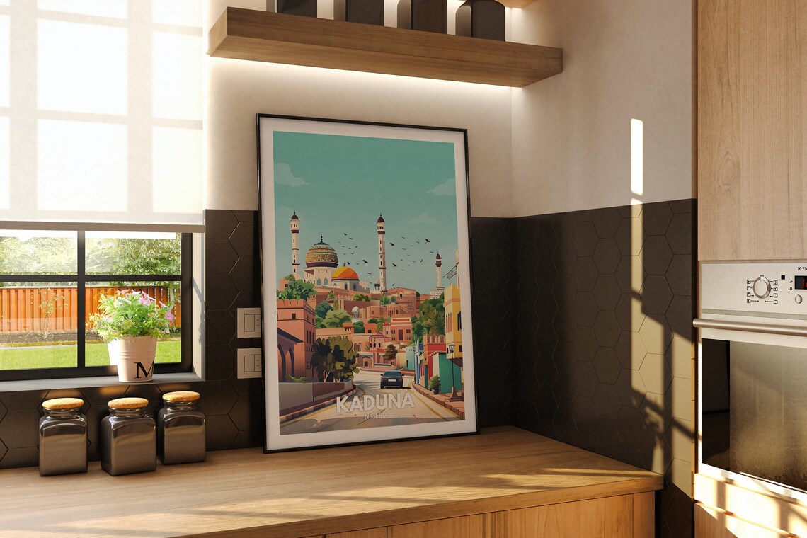 Kaduna Print Kaduna Travel Poster Nigeria Wall Art Print Nigeria Home Decor Travel Wall Art Decor Unique City Poster - Image 2