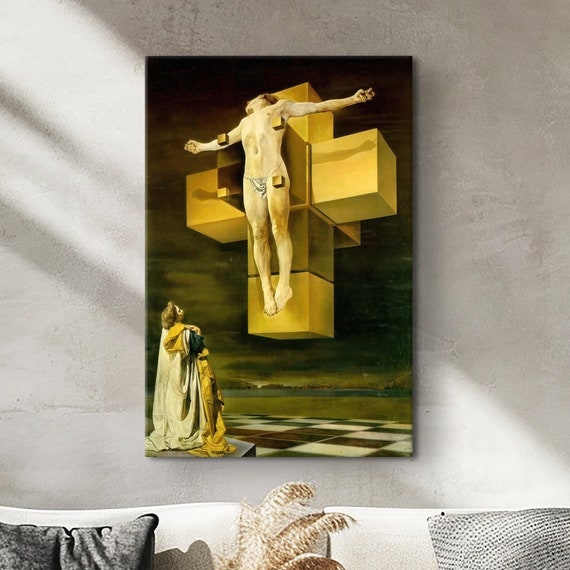 Salvador Dali Crucifixion Poster Reproduction Poster Salvador Dali From His Hidden Works Famous Art Exhibition Poster