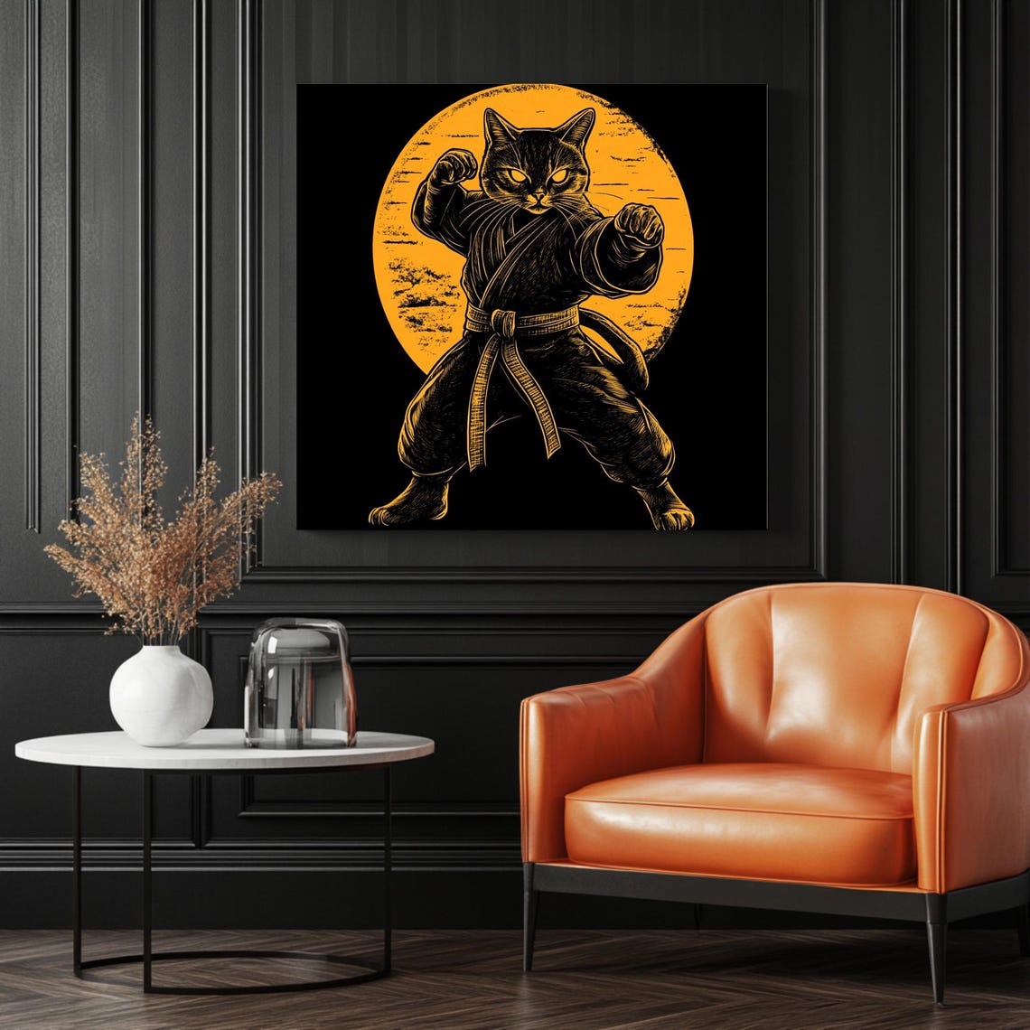 Kung Fu Cat And Moon, Cat Lover Gift - Image 3