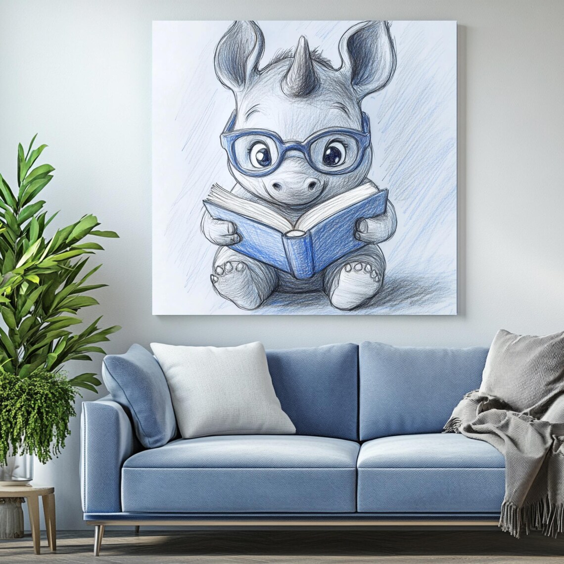 Rhino Minimalist Art Print, Safari Home Decor - Image 2