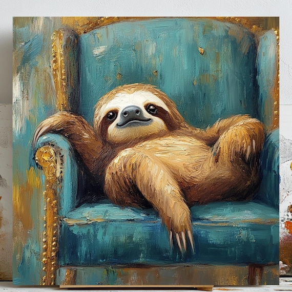 Sloth Wall Decor, Whimsical Wildlife Art
