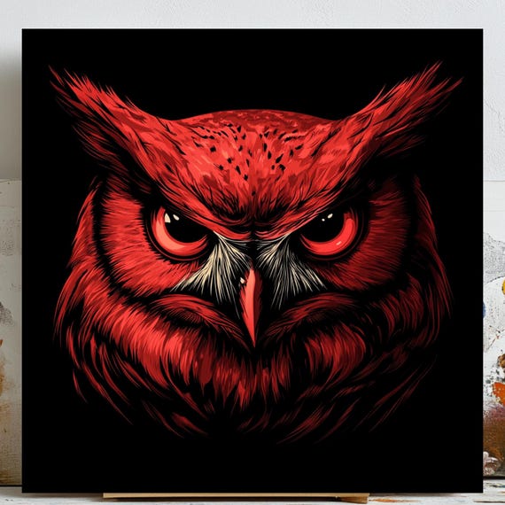 Vintage Owl Poster, Dark Academia Nature Decor