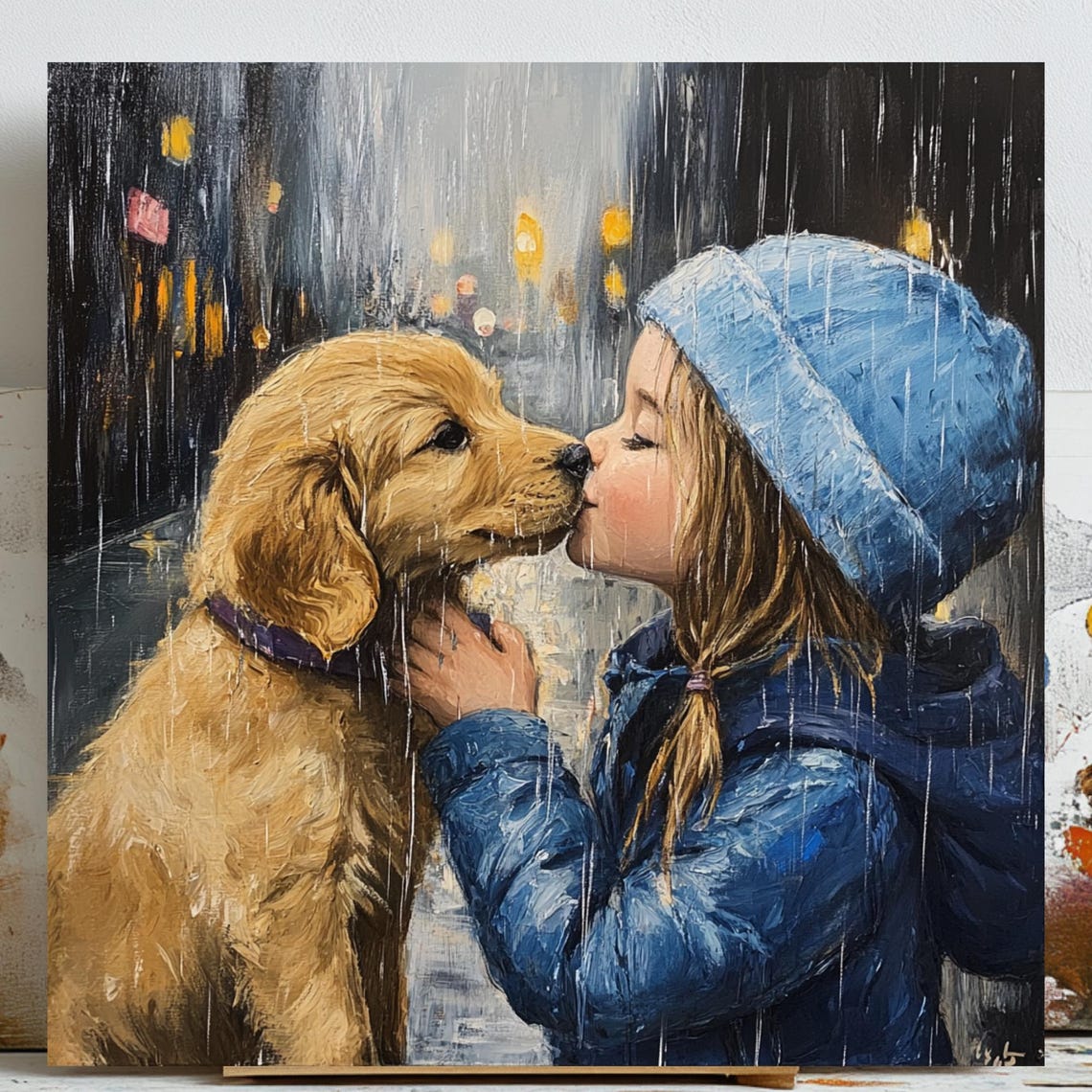 Girl And Dog Art Print, Kids Room Decor
