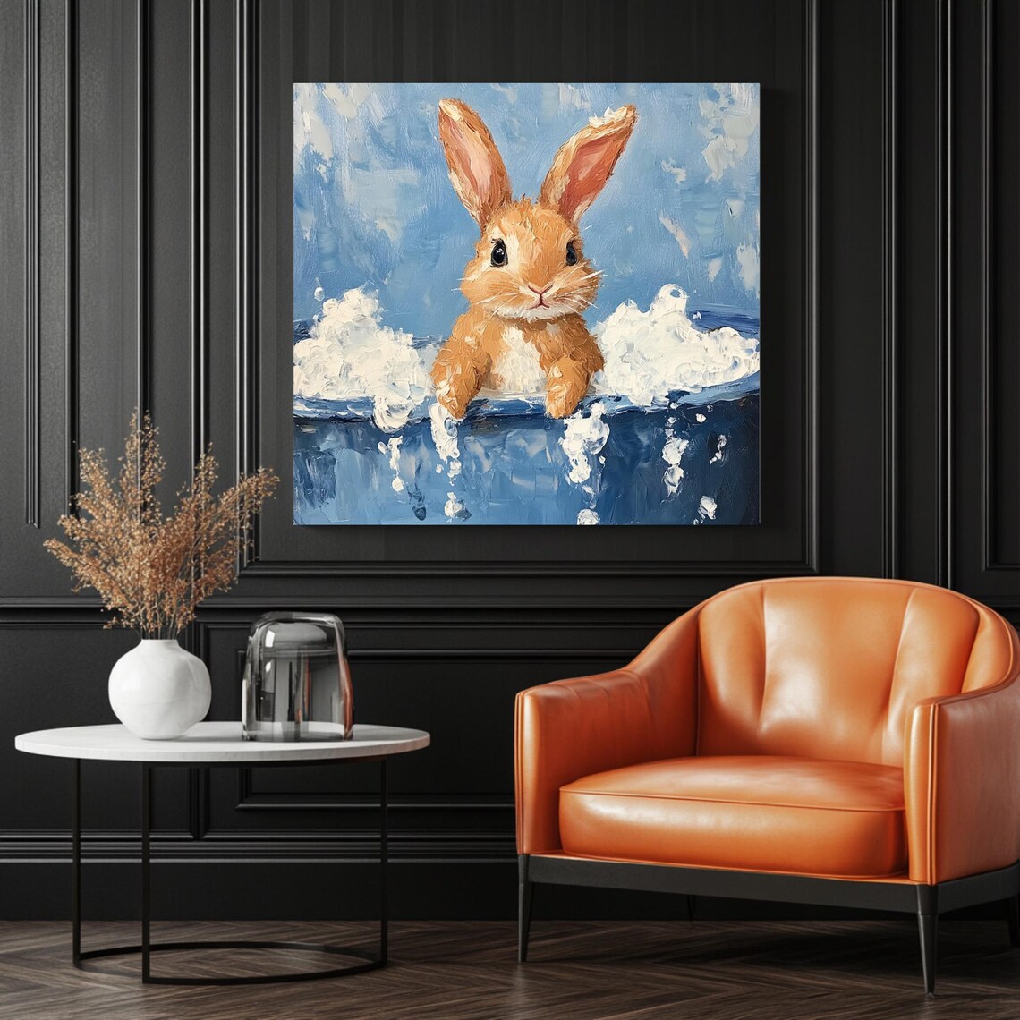Bunny Bathroom Wall Art, Funny Rabbit Decor - Image 3