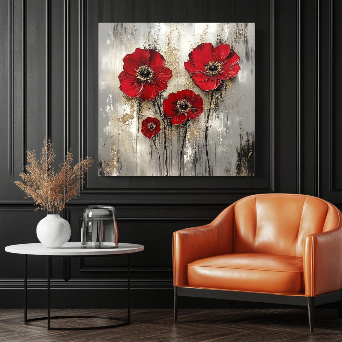 Floral Wall Art, Modern Flower Painting - Image 3