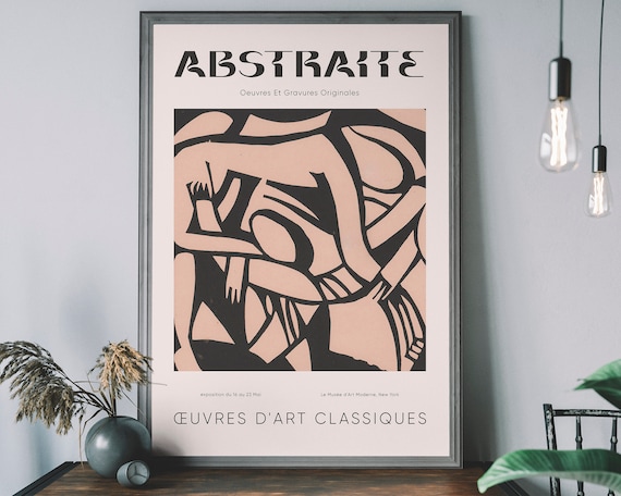 Vintage Abstract Museum Poster Fine Art Exhibition Print Line