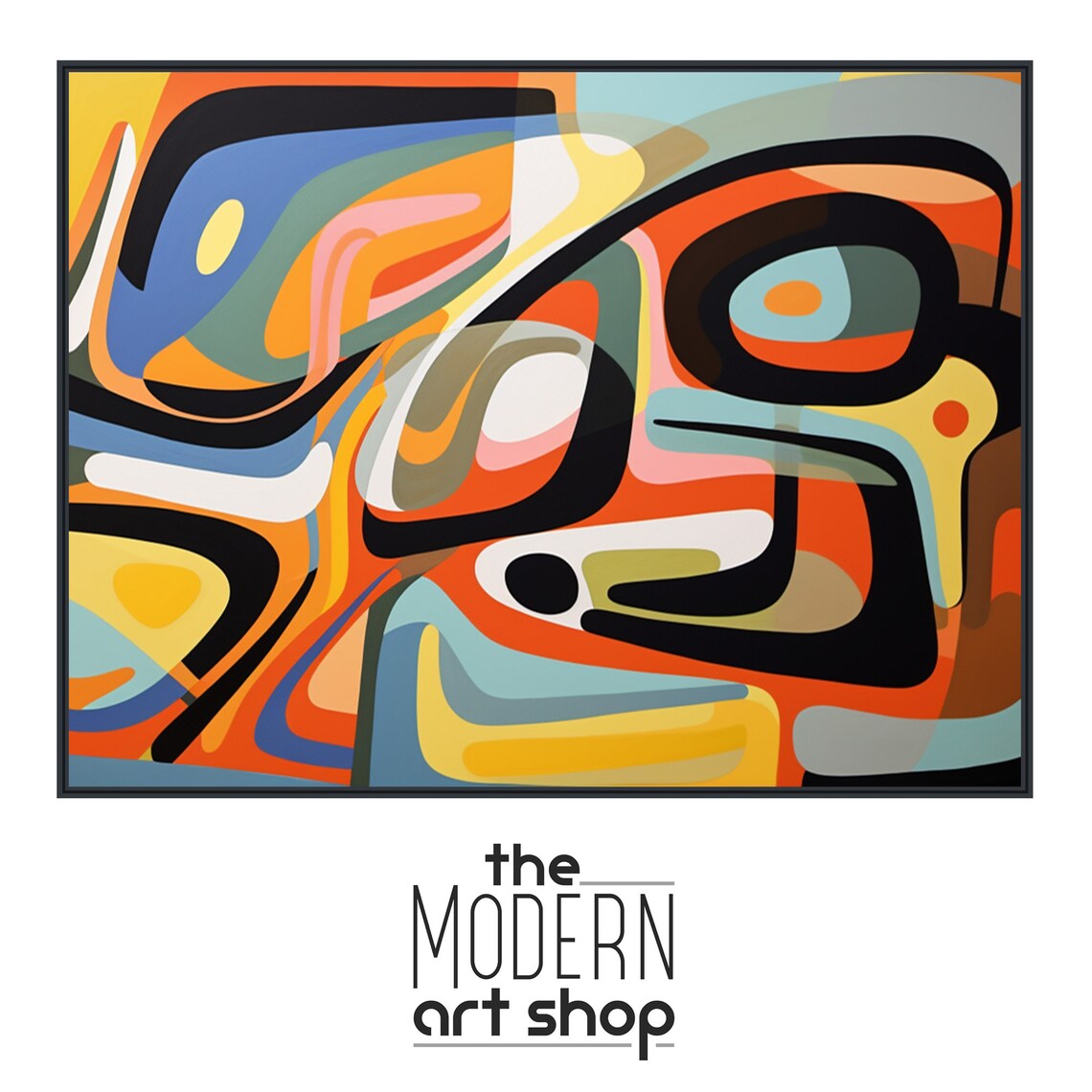 Retro Geometric Modern Abstract Wall Art Print - Image 4