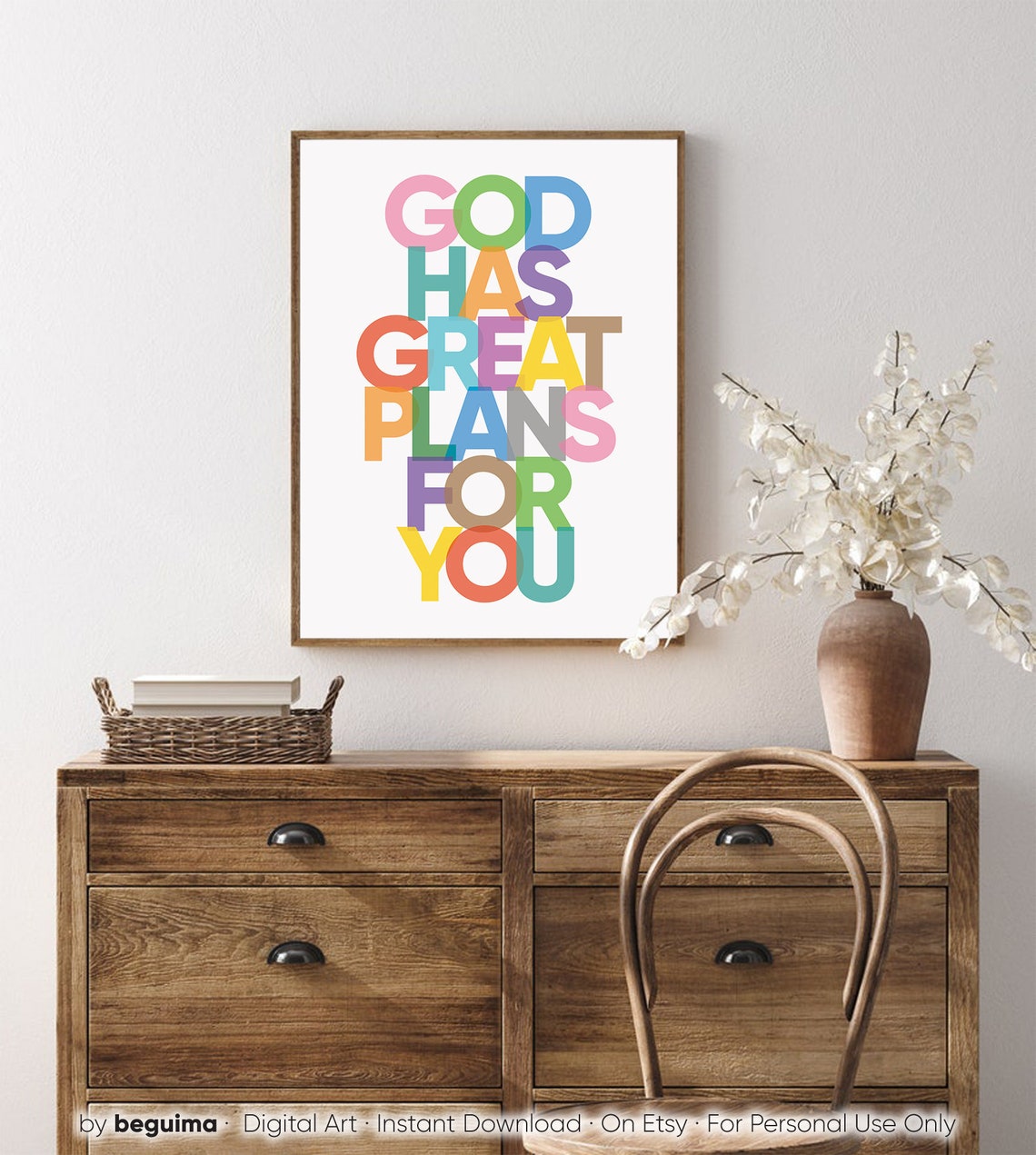 God Has Great Plans for You Overlapping Rainbow Letter Poster - Image 4