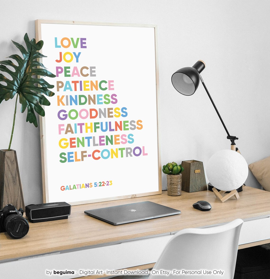 Fruits of the Spirit Galatians Rainbow Christian Scripture Poster - Image 2