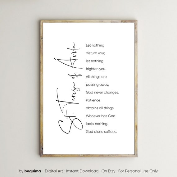 St Teresa Of Avila Christian Prayer Quote Art Print