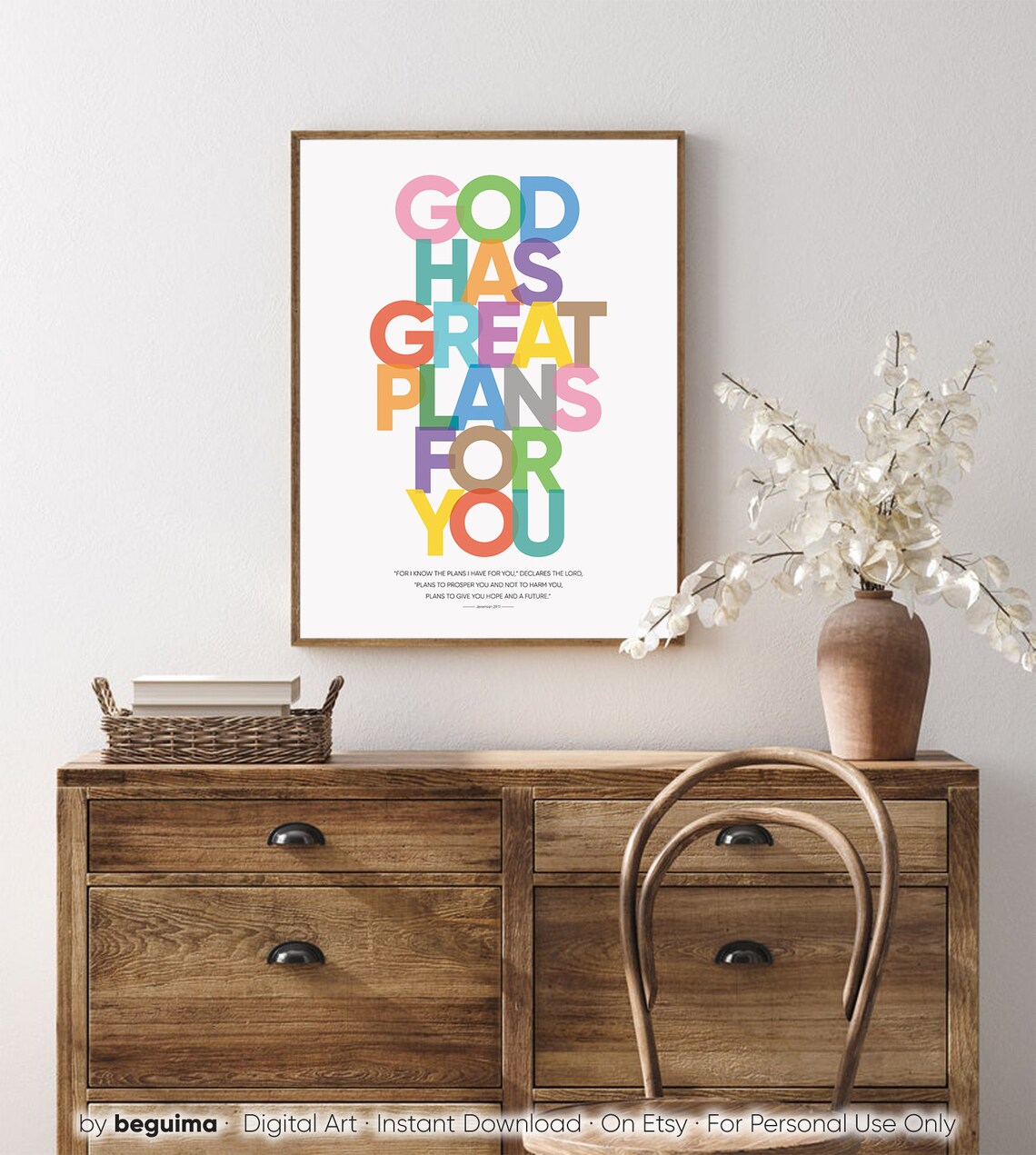 God Has Great Plans for You Jeremiah 29 11 Faith Scripture Poster - Image 4