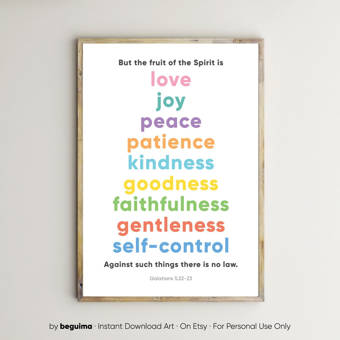 Fruit Of The Spirit Bible Verse Scripture Art Print