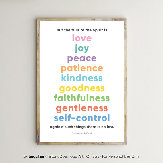 Fruit Of The Spirit Bible Verse Scripture Art Print