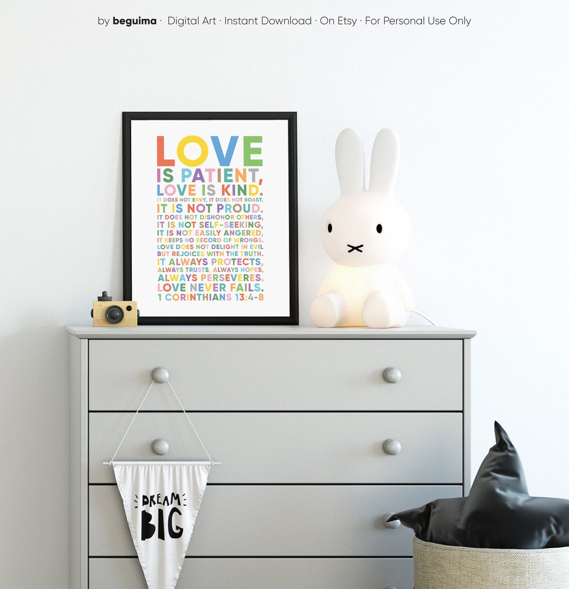 Love Is Patient 1 Corinthians 13:4-8 Scripture Poster - Image 2