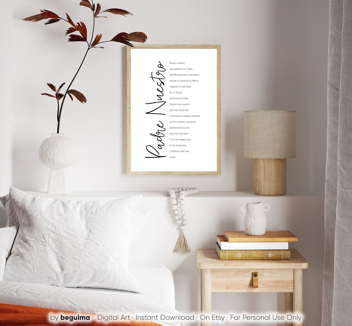 Padre Nuestro Spanish Christian Prayer Poster Print - Image 2