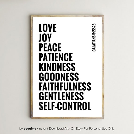 Fruit Of The Spirit Bible Verse Wall Art Print