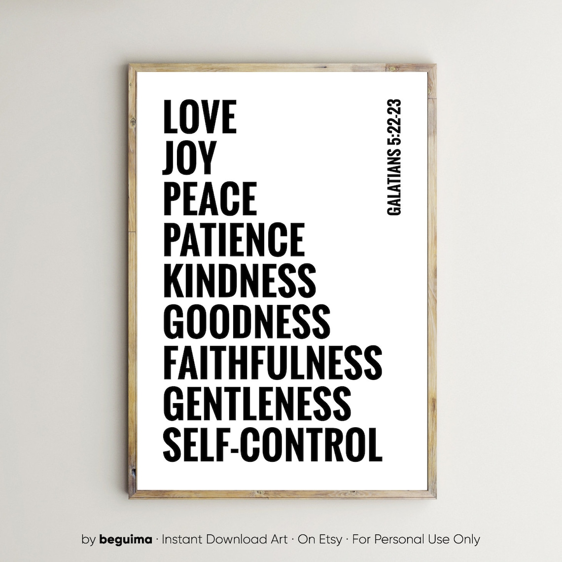 Fruit Of The Spirit Bible Verse Wall Art Print