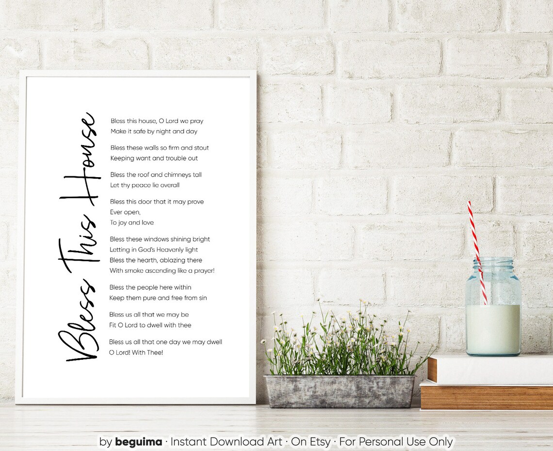 Bless This House Christian Scripture Art Print - Image 2